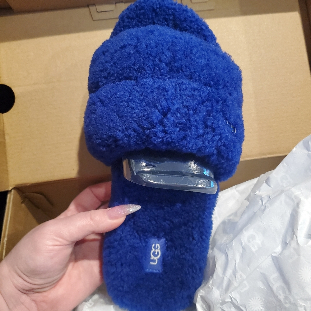 UGG Australia Cobalt Blue Shearling Cozetta Slides WOMEN SIZE 9 - Picture 12 of 15